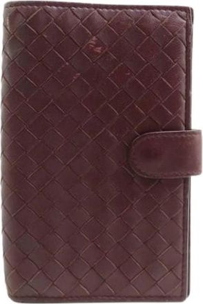 Bottega Veneta Pre-owned Vintage Bi-fold Wallet - Dames - Vintage Accessoires - Rood - ONE Size - Leer - Vintage