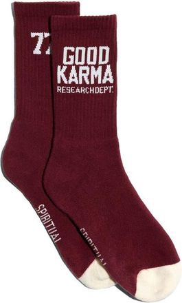 Spiritual Gangster Good Karma 777 Crew Socks in Mahogany at Nordstrom, Size 10-13