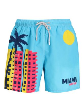 MC2 Saint Barth Zwembroek met palmprint - Blauw