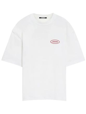 Jacquemus Mens Stazione Patch T-Shirt - White Cotton - Size Small