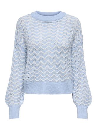 Jacqueline de Yong JdY Womens Jdyrita Rita L/S Short Struc Pull KNT Noos, Kentucky Blue, XXL