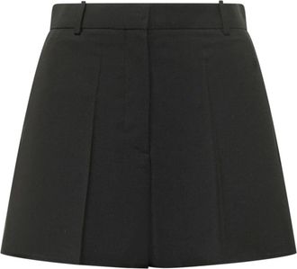Givenchy Rokken, Dames, Zwart, M, Wol, Geplooide Achterkant Shorts in Wol en Mohair