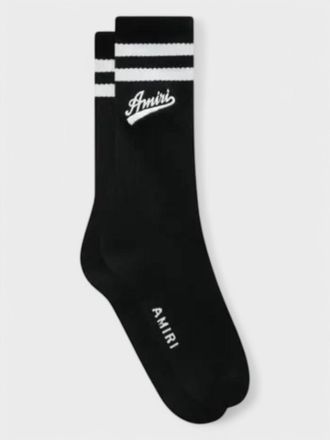 Amiri Mens Varsity Script Sock Black/White - Size 7-8 (UK Shoe)