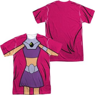 Gildan Teen Titans Go Starfire Uniform (Front/Back Print) Short Sleeve Adult Poly Crew Tee / T-Shirt