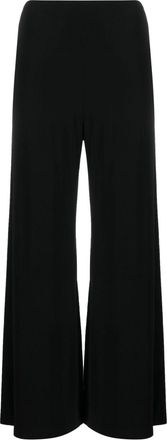 Norma Kamali cropped wide-leg trousers - women - Polyester/Spandex/Elastane - L - Black