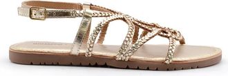 Gioseppo Gouden leren sandalen Handgeweven - Dames - Sandalen - Geel - 36 EU - Leer - Schoenen