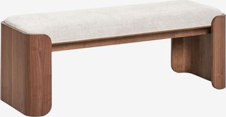 Sklum Banco En Madera De Caucho Y Chapa Lofren Sklum &x2194&xfe0e 120 Cm