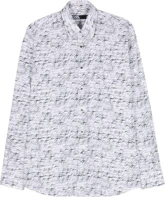 Karl Lagerfeld logo-print cotton shirt - men - Cotton - 45 - White
