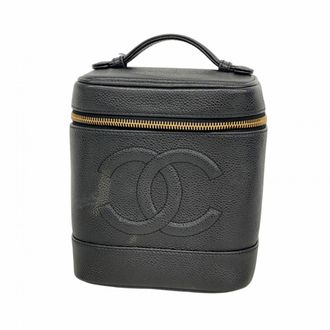 Chanel Black Grained Calfskin Vanity Bag (Pre-Owned)