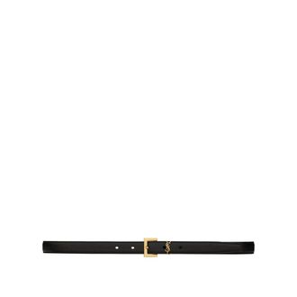 Saint Laurent Stylish Leather Belt with Unique Design - female - Saint Laurent - Belts - Black - 90 CM - Accessories