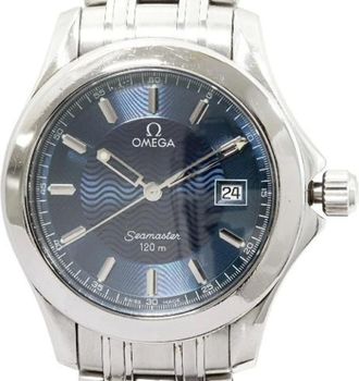 Omega Pre-owned Watches, male, Blue, Size: ONE SIZE Pre-owned Stainless Steel watches