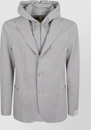 Eleventy hooded jacket notch lapel single breasted pockets