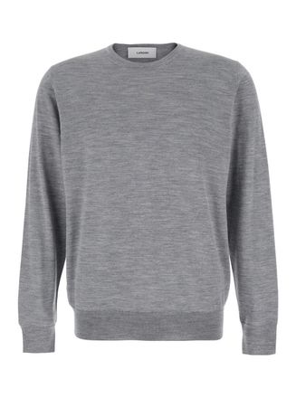 Lardini Grey Sweater In Wool Blend Man