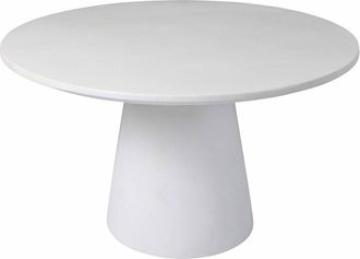 Oviala Mesa de jard&iacute;n redonda para 4 personas, 130 x 76 cm, blanca