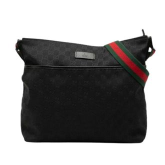Gucci Pre-owned Cross Body Bags, female, Black, Size: ONE SIZE Pre-owned Canvas Crossbody Bag