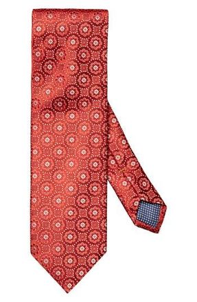 Eton Floral Medallion Silk Tie in Medium Red at Nordstrom Rack