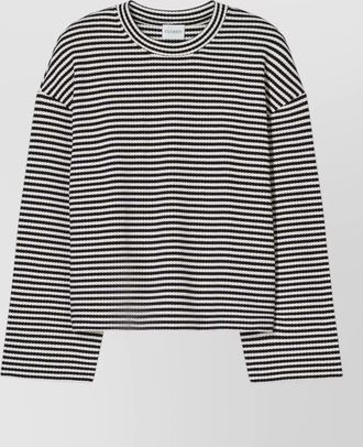 Closed striped cotton long-sleeve t-shirt