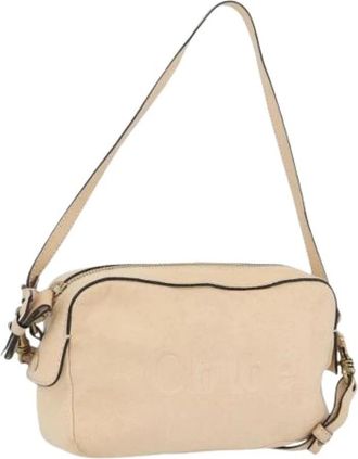 Chlo&eacute; Pre-owned Schoudertas - Dames - Vintage Schoudertas - Beige - ONE Size - Leer - Vintage