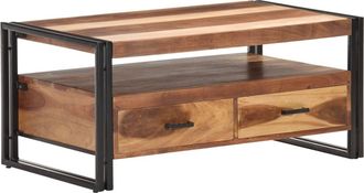vidaXL Mesa De Centro De Madera Maciza De Acacia 100x55x45 Cm Vidaxl