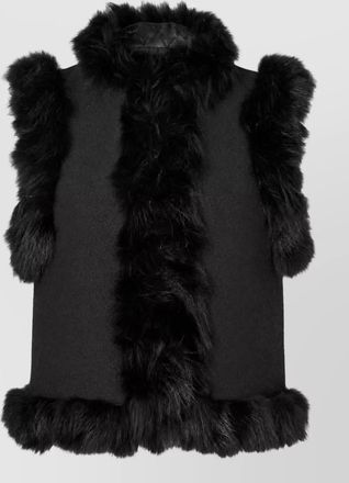 Fendi wool boucl&eacute; cropped gilet