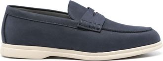 Corneliani penny-slot leather loafers - men - Calf Leather/Calf Leather/Rubber - 8.5 - Blue