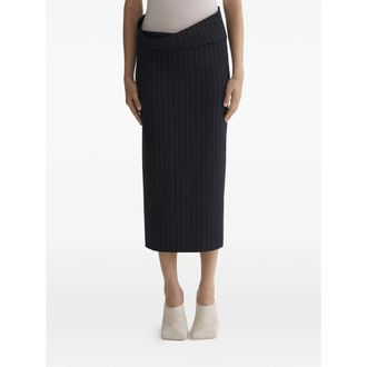 MUGLER Pinstriped Split Skirt