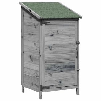 vidaXL Cobertizo De Jard&iacute;n Con Techo Gris 59 X 56 X 113,5 Cm Vidaxl