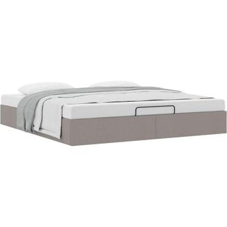 vidaXL Estructura Cama Otomana Sin Colch&oacute;n Tela Gris Pardo 160x200cm Vidaxl