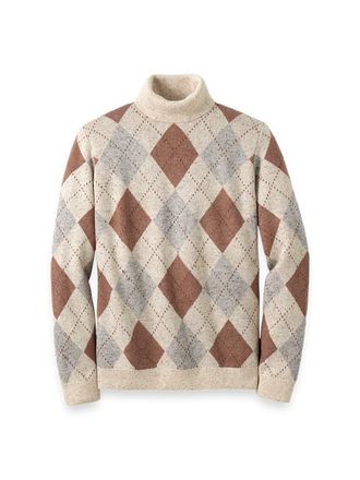 Paul Fredrick Donegal Turtleneck Sweater in Ivory Multi at Nordstrom, Size Xx-Large