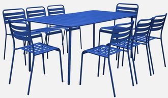 Sweeek Mesa De Jard&iacute;n De Metal Con 8 Sillas