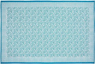 Novità Home Vietri - single mezzero turquoise decor in cotton - 180x270