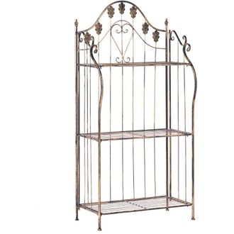 Beliani Estanter&iacute;a De Metal Para Plantas Jard&iacute;n Independiente Interior Ba&ntilde;o Negro Visano