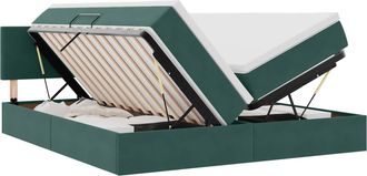 vidaXL Cama Con Almacenamiento 2 Uds. Verde Oscuro 200 X 200 Cm Velvet Vidaxl