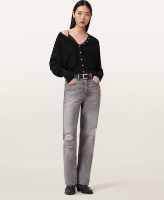 AllSaints Wool Honor V-neck Merino Cardigan, Size: XS