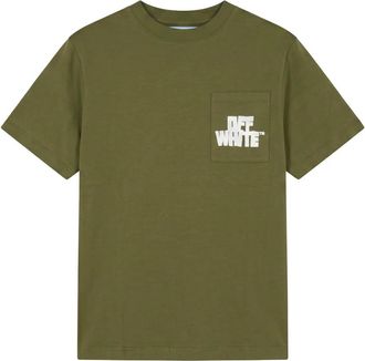 Off-white T-shirt met print - Heren - T-shirts - Groen - M - Katoen - Tops
