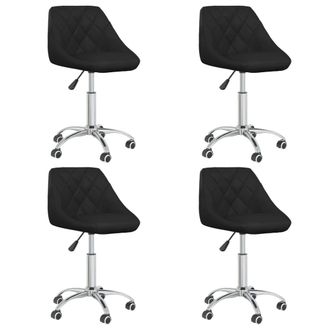 vidaXL Vidaxl - Sillas De Comedor Giratorias 4 Unidades Cuero Sint&eacute;tico Negro