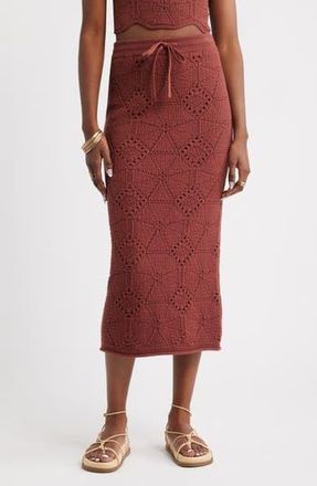 Treasure & Bond Crochet Midi Skirt in Brown Sable at Nordstrom Rack, Size Medium