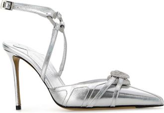 Mach & Mach Womens Mach&mach Heart Heel Silver Nappa Leather