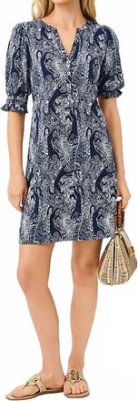 Lilly Pulitzer Delsie Mini Dress In Low Tide Navy Lil Palm Prowl
