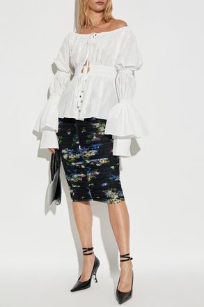 Blumarine Floral Motif Skirt, Womens, Black