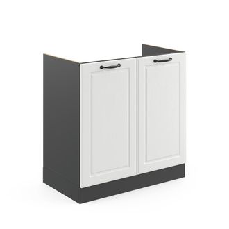 Vicco Armario Bajo Para Fregadero R-line, Blanco Casa De Campo, 80 Cm Sin Encimera Vicco