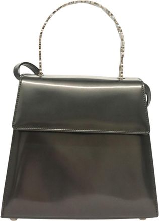 Ferragamo Grey Patent Leather Handbag (Pre-Owned)