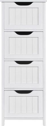 Yaheetech Yaheetech Armario de Madera para Baño, con 4 Cajones para Almacenaje y Organización, Ideal para el Salón o el Pasillo Blanco