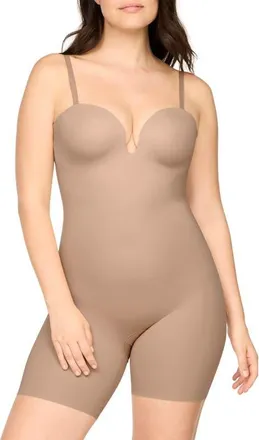 Spanx Convertible Mid-Thigh Bodysuit in Chai at Nordstrom, Size X-Large
