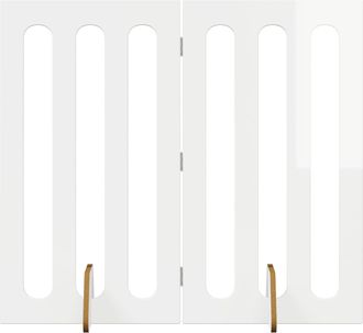 vidaXL Valla Plegable Para Mascotas 2 Uds. Blanco Brillante Vidaxl