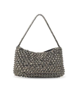 Dragon Diffusion Basil Cactus Covert Foil Silver Leather Bag