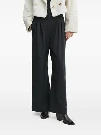 Munthe pinstriped pleated trousers - Black