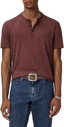 John Varvatos Duke Short Sleeve Henley in Mauvewood at Nordstrom, Size Xx-Large