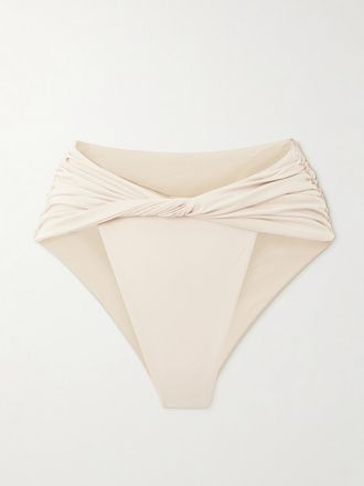 Magda Butrym Slip Bikini Con Arricciature E Incrocio Sul Davanti - Neutri