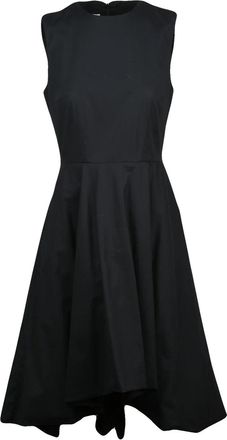 Moschino Black Asymmetrical Balloon Skirt Cotton-Blend Dress